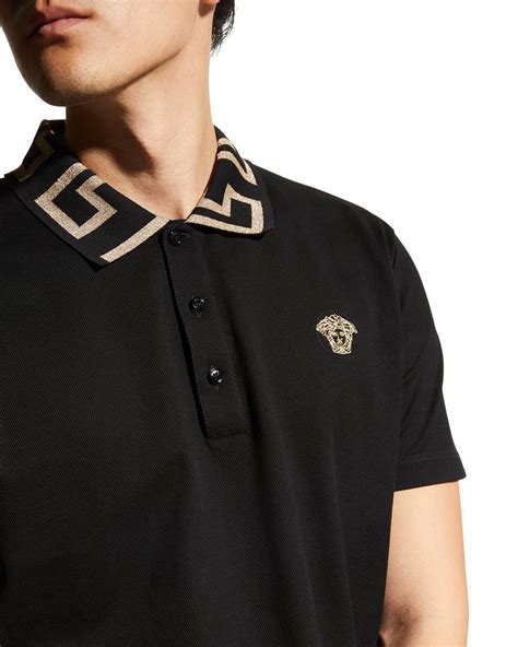 versace greca collar polo shirt price|versace greca collar polo shirts.